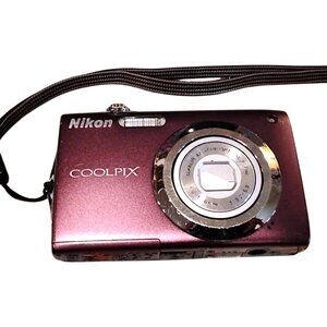 Nikon COOLPIX S3000 12MP Digital Camera - Plum Purple TESTED No Battery/Charger